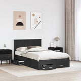 Bed Frame with Headboard Black 120 x 200 cm Engineered Wood 3410914