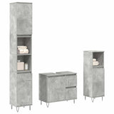 3 Piece Bathroom Furniture Set Concrete Grey Engineered Wood 3324956