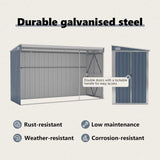 Wall-mounted Garden Shed Grey 118x288x178 cm Galvanised Steel 316226