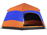 Six Man Hexagon Camping Tent with Hang Hook and Carry Bag - Orange and Blue T3398P348685