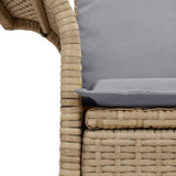 Garden Sofa with Cushion Beige 141 x 62 x 69cm Poly Rattan 42006705