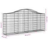 Arched Gabion Baskets 18 pcs 200x30x80/100 cm Galvanised Iron 3145423