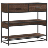 Console Table Brown Oak 90x35x80 cm Engineered Wood 849183