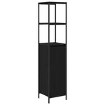 ZNTS 3 Piece Bathroom Furniture Set - Black Oak Engineered Wood 3328379