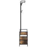 Coat Rack with Shelf Old Wood 75 x 34 x 184 cm Engineered wood 879957