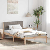 Bed frame Brown and taupe 100 x 200 cm Solid pine wood 878702