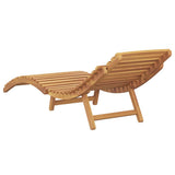 Sun Lounger Brown 198 x 55 x 58.5 cm Solid Teak Wood 42008387