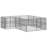Dog Playpen 12 Panels Black Galvanised Steel 3209558