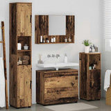Bathroom Furniture Set 4 pcs Old Wood Engineered Wood and Metal 3393051
