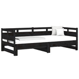 Pull-out Day Bed without Mattress Black 2x cm 820321
