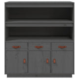 Highboard Grey 100x40x108.5 cm Solid Wood Pine 820164