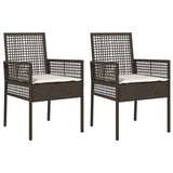 Garden Chair 2 pcs Brown 55 x 53 x 85 cm Poly Rattan 42003446
