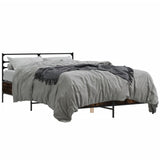Bed Frame Smoked Oak Engineered wood, Metal, Plywood Double 3280039