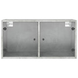 Wall Cabinet with Glass Doors Concrete Grey 68.5x37x35 cm 836503
