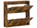 Wall-Mounted Shoe Cabinet ZWOLLE 71 x 17 x 86 cm Smoked Oak 896420