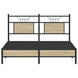 Bed Frame without Mattress Sonoma Oak 140x200 cm Engineered Wood 4106945