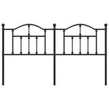 Headboard Black Powder-Coated Steel Double Durable Headboard 353474