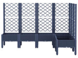 Garden Planter with Trellis Blue Grey 160x120x142 cm PP 367936