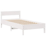 Bookcase Bed without Mattress White 90x200cm Solid Wood Pine 3322967