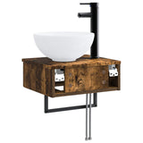 Wall-Mounted Wash Basin Smoked Oak 40 x 35 x 39 cm 890173