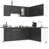 11 Piece Kitchen Cabinet Set "Kalmar" Black Engineered Wood 3314942