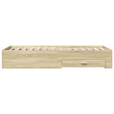 Bed Frame Sonoma oak Engineered wood 100x200 cm Bed Frame 3280421