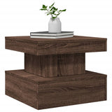 Coffee Table with LED Lights Brown Oak 50x50x40 cm 839846