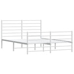 Metal Bed Frame without Mattress with Footboard White 120x190cm 352383
