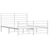 Metal Bed Frame without Mattress with Footboard White 120x190cm 352383