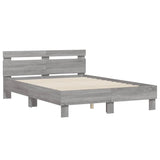 Bed Frame with LED without Mattress Grey Sonoma 120x200 cm 3207558