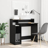 Desk with Shelf Black Oak 97 x 45 x 90 cm Engineered Wood 875242