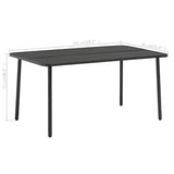 5 Piece Garden Dining Set Steel Dark Grey 3074475