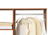 Open Wardrobe on Wheels, Bedroom Wardrobe with Clothes Hanging Rail, 3 Storage Shelves, Mobile T3398P328078