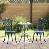 Garden Bistro Set 3 pcs Green Aluminium 42002393
