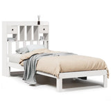 Bookcase Bed without Mattress White 90x200cm Solid Wood Pine 3322596