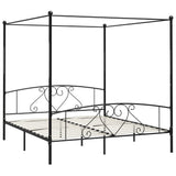 Bed Frame without Mattress with Canopy Black 200x200 cm Metal 284439