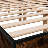 Bed Frame without Mattress Smoked Oak 140x190 cm 845899