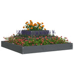ZNTS Planter Grey 80x80x27 cm Solid Wood Pine 823866
