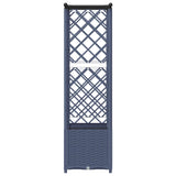 Raised Bed with Trellis and Roof Grey 124.5 x 40 x 138 cm PP 42032566