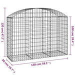 Arched Gabion Basket 150x50x100/120 cm Galvanised Iron 153455