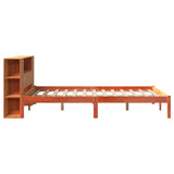 Bookcase Bed without Mattress Wax Brown 135x190 cm Double Solid Wood Pine 3321551