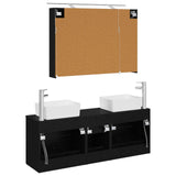 Bathroom Furniture Set 4 pcs Black Oak 3406856