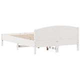 Bed Frame without Mattress White 120x200 cm Solid Wood Pine 842599