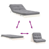 Futon Sofa Bed with Mattress White 80x206x11 cm Solid Wood Pine 846757