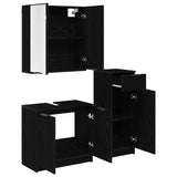 Bathroom Furniture Set 3 pcs Black Oak Engineered Wood 3416102