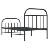 Metal Bed Frame without Mattress with Footboard Black 90x200cm 353646