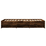 Bed Frame without Mattress Smoked Oak 100x200 cm Engineered Wood 3295671