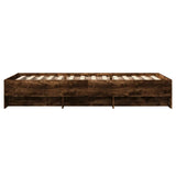 Bed Frame without Mattress Smoked Oak 100x200 cm Engineered Wood 3295671