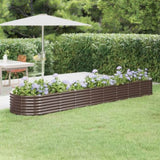 Garden Raised Bed Galvanised Steel 368x80x36 cm Brown 318930