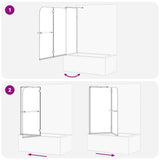 Bi-Folding Shower Enclosure Dark Transparent 120 x 67 x 129 cm 42018542